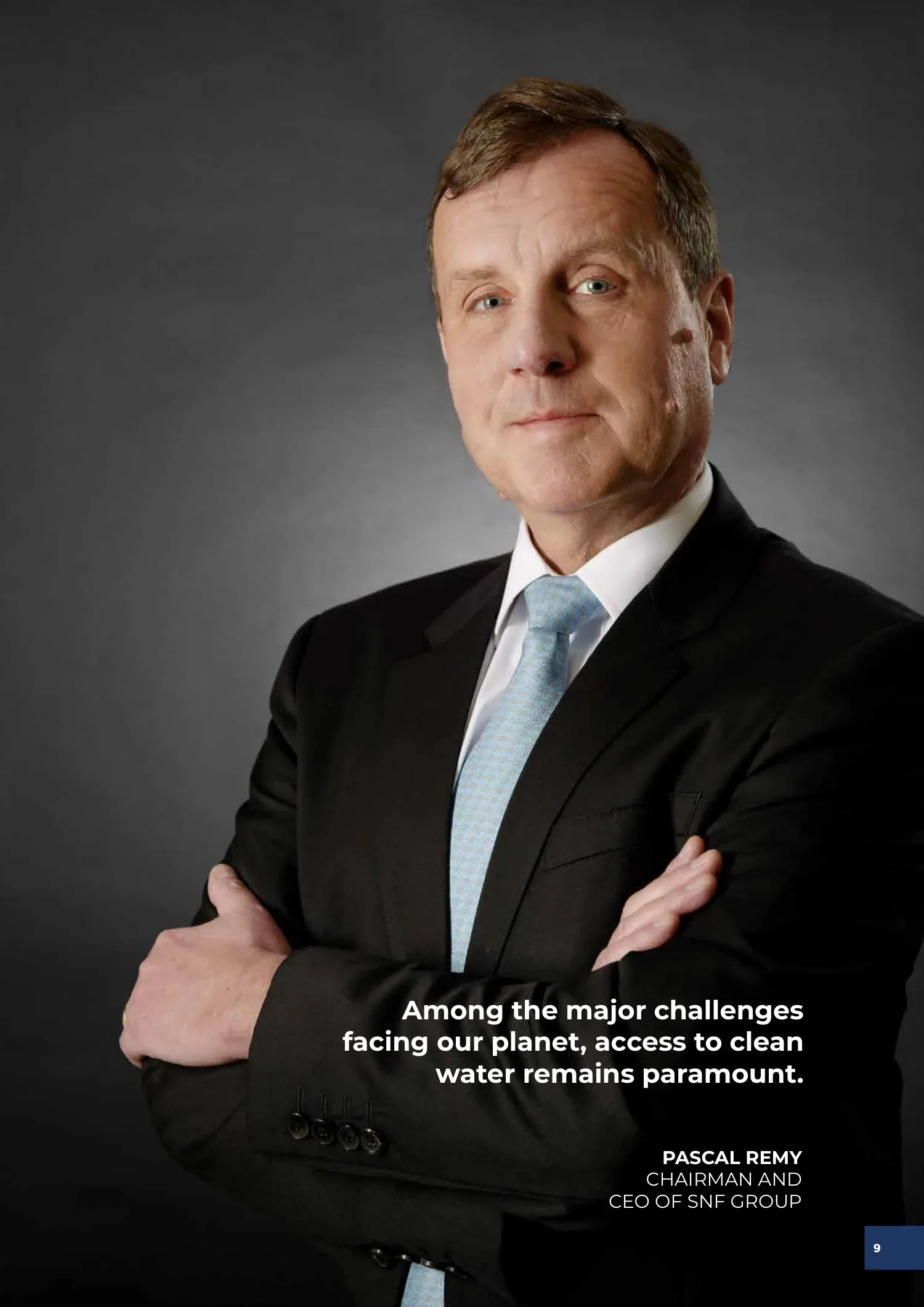 Page 9 of the SNF 2025 ESG Report: Letter from the Chairman and CEO