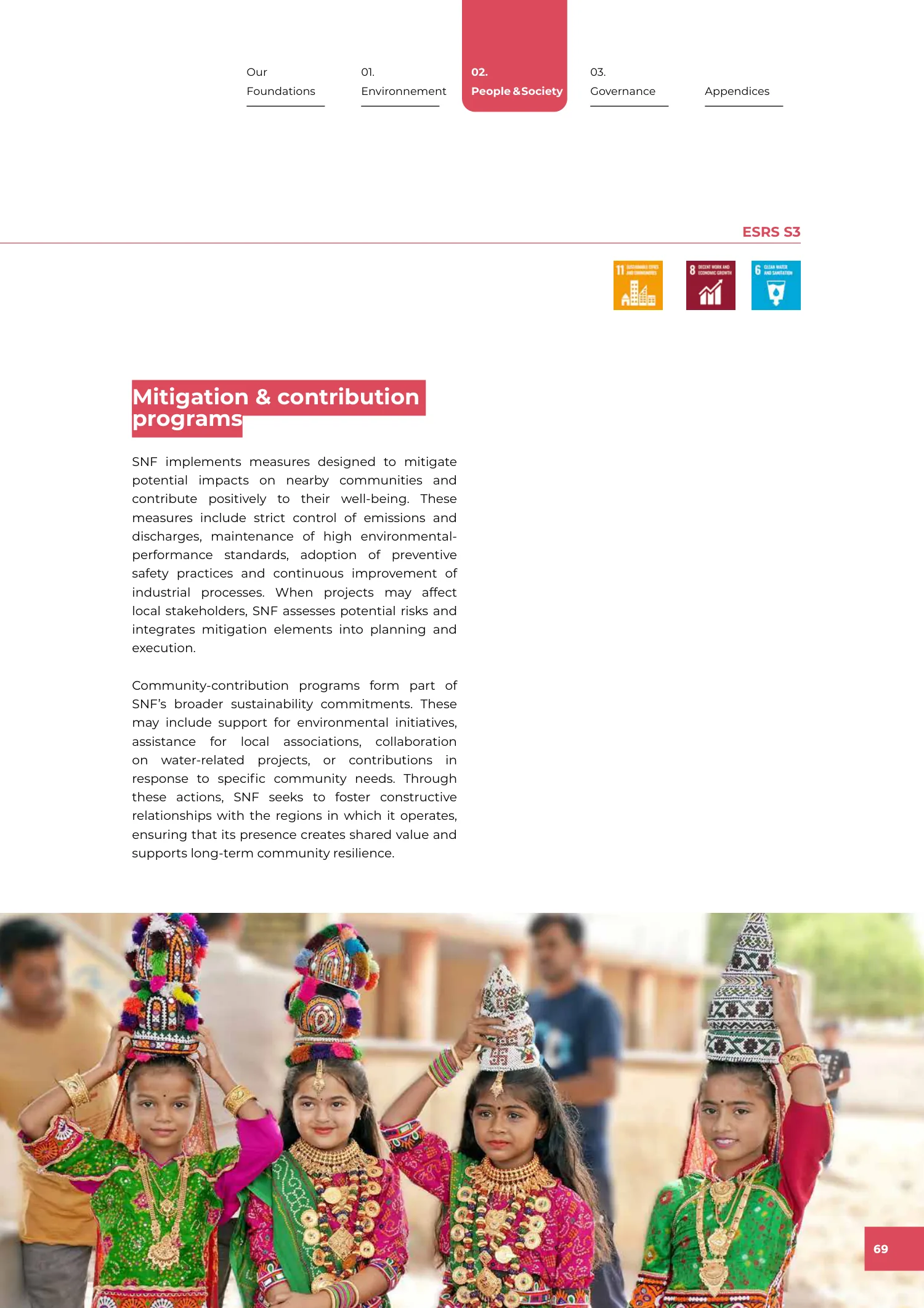 Page 69 of the SNF 2025 ESG Report: 2.4 Creating Positive Local Impact