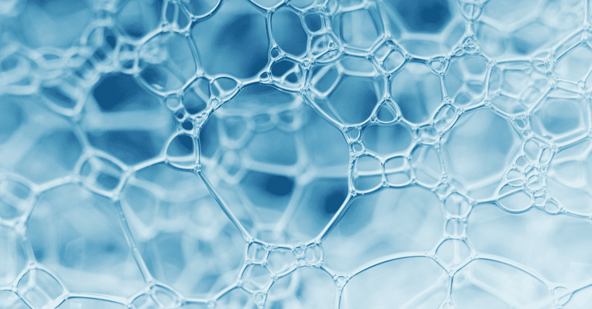 Microscopic photo of foam bubbles