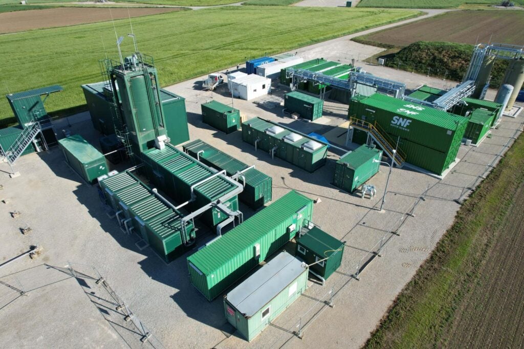 Polymer injection facilities at the Matzen oilfield in Austria used for enhanced oil recovery operations